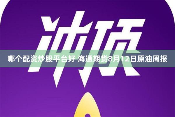 哪个配资炒股平台好 海通期货8月12日原油周报