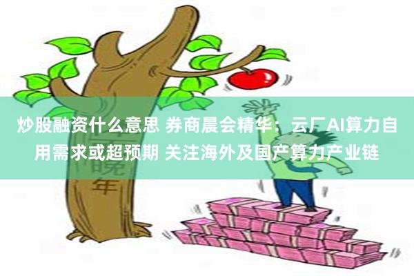 炒股融资什么意思 券商晨会精华：云厂AI算力自用需求或超预期 关注海外及国产算力产业链