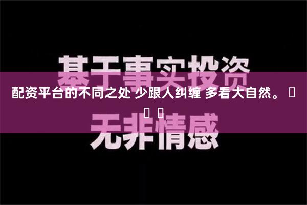 配资平台的不同之处 少跟人纠缠 多看大自然。 ​​​