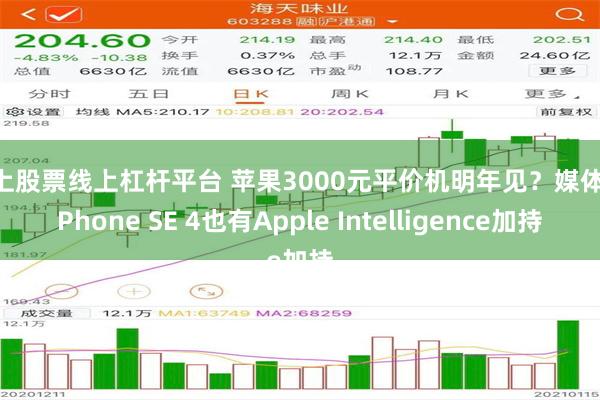 线上股票线上杠杆平台 苹果3000元平价机明年见？媒体称iPhone SE 4也有Apple Intelligence加持