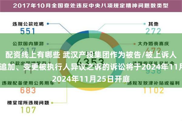 配资线上有哪些 武汉产投集团作为被告/被上诉人的1起涉及追加、变更被执行人异议之诉的诉讼将于2024年11月25日开庭