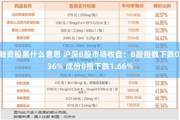 融资股票什么意思 沪深B股市场收盘：B股指数下跌0.36% 成份B指下跌1.66%